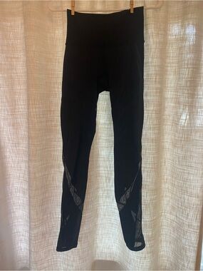 Lululemon Black Mesh High Waist Full Length Leggings